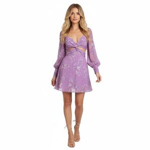NWT Bardot Purple Floral Cutout Mini Dress